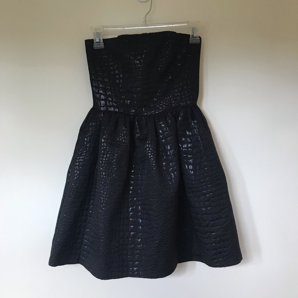 Bloomingdales Aqua XS black metallic dress